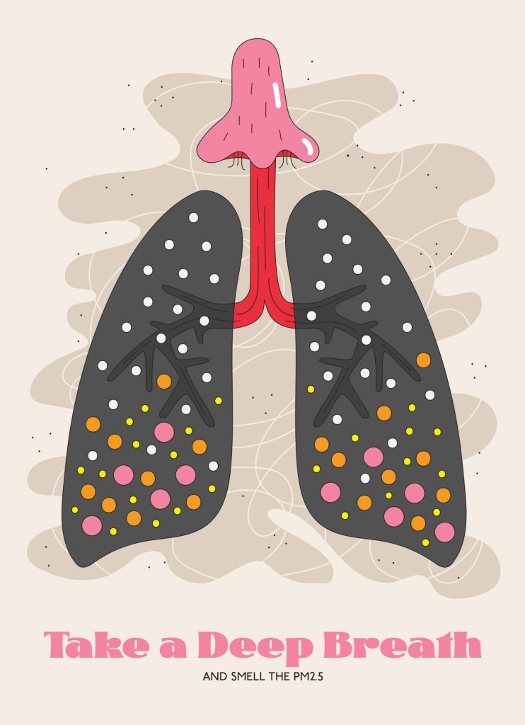 Particles in lungs